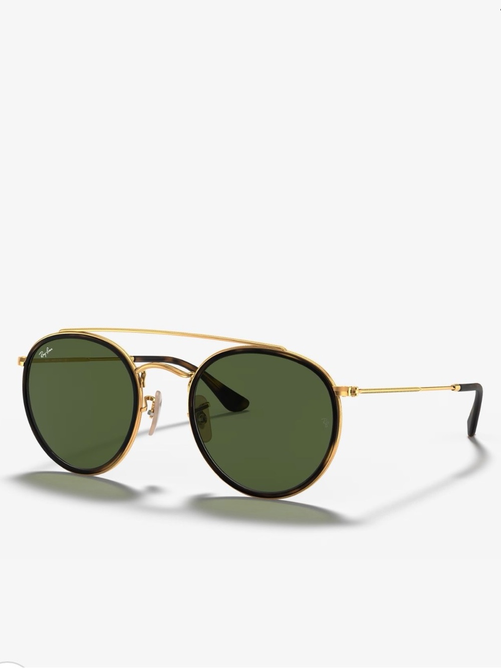 Ray-Ban Gold Frame Sunglasses with Green Lenses